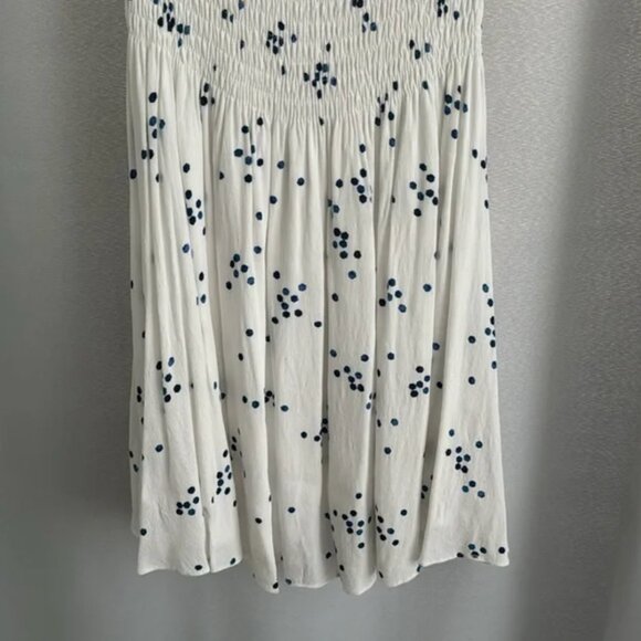 Santa Monica Pier Blue and White Print Off-the-Shoulder Dress - Picture 7 of 16